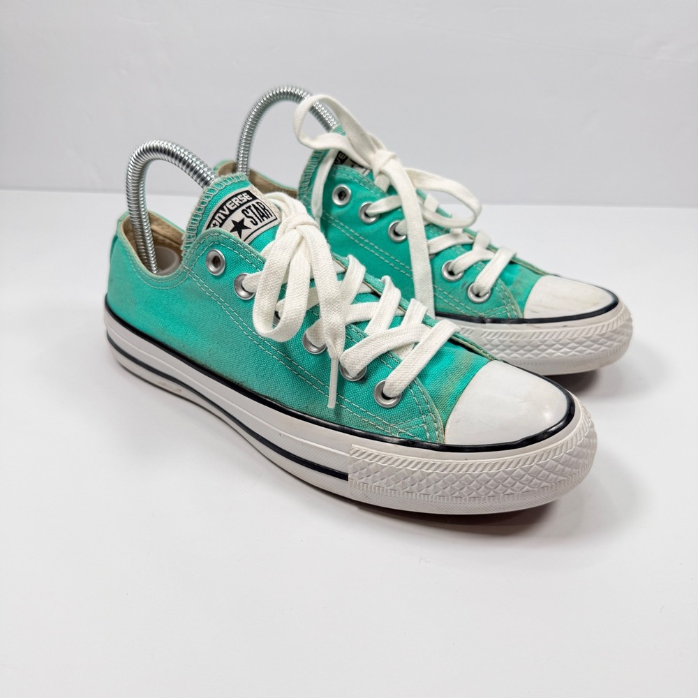 Converse Womens 7 Teal Chuck Taylor All Star Low Top Sneakers Canvas Shoes